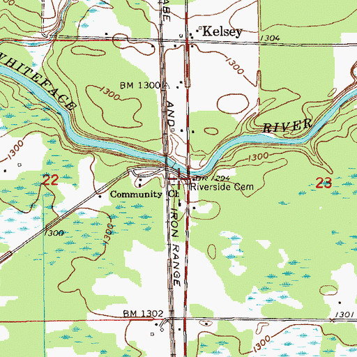 Topographic Map of Riverside Cemetery, MN