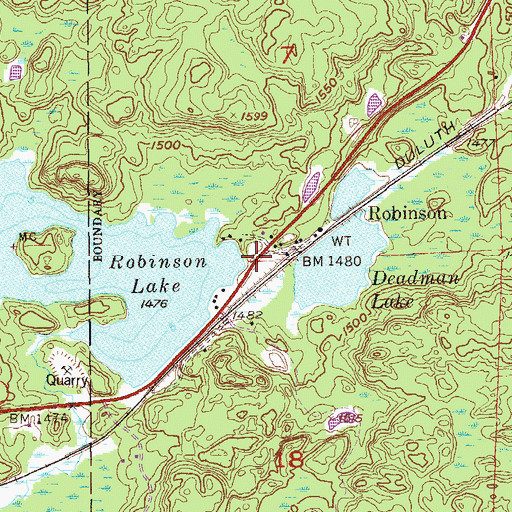 Topographic Map of Robinson, MN