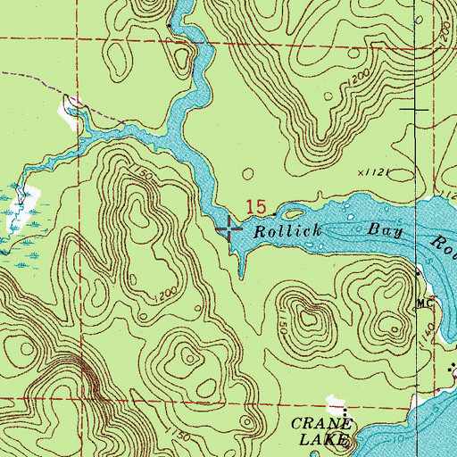 Topographic Map of Rollick Creek, MN