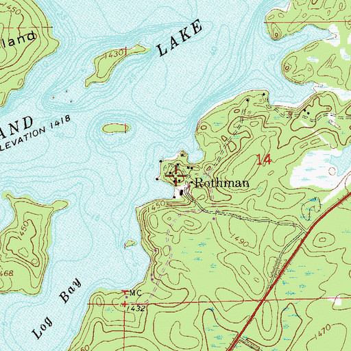 Topographic Map of Rothman, MN