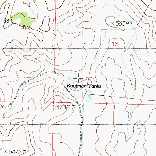 Topographic Map of Kaufman Tanks, AZ