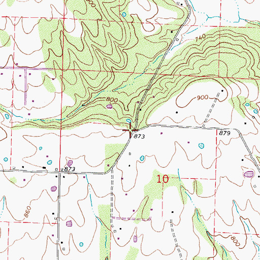 Topographic Map of Belmont (historical), AR