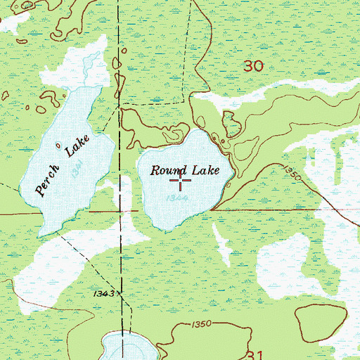 Topographic Map of Round Lake, MN