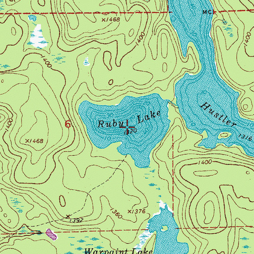 Topographic Map of Ruby Lake, MN