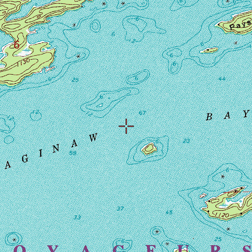 Topographic Map of Saginaw Bay, MN