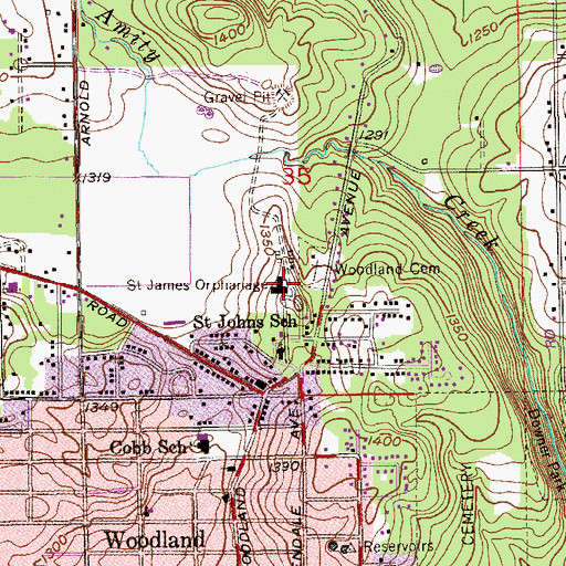 Topographic Map of Saint James Orphanage, MN