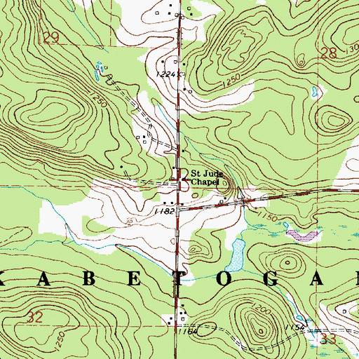 Topographic Map of Saint Jude Chapel, MN