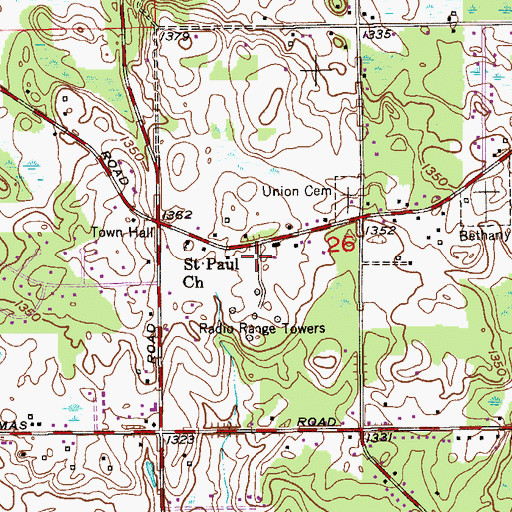 Topographic Map of Saint Paul Church, MN