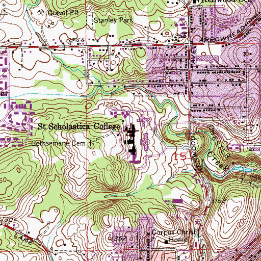 Topographic Map of College of Saint Scholastica, MN