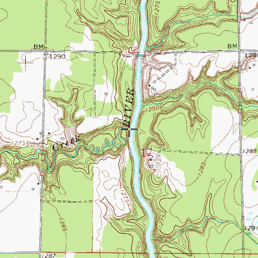 Topographic Map of Sand Creek, MN