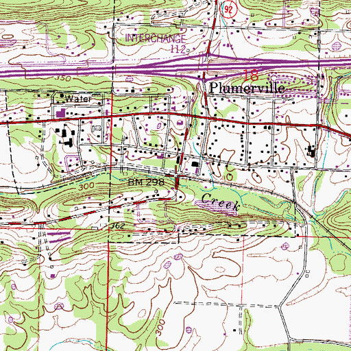 Topographic Map of Plummers Station, AR