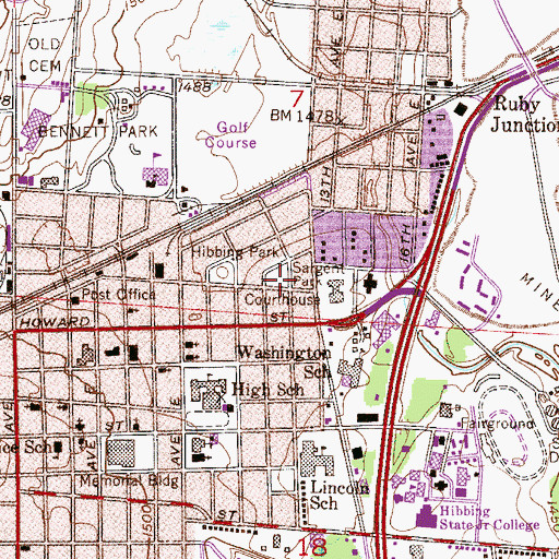 Topographic Map of Sargent Park, MN