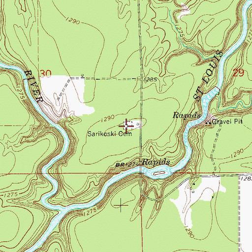 Topographic Map of Sarikoski Cemetery, MN