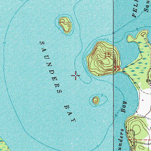Topographic Map of Saunders Bay, MN