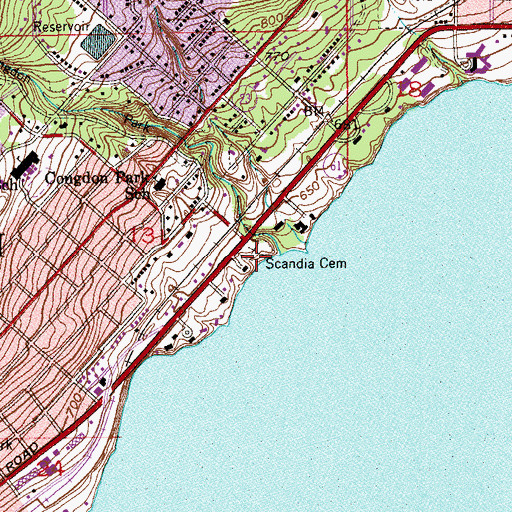 Topographic Map of Scandia Cemetery, MN