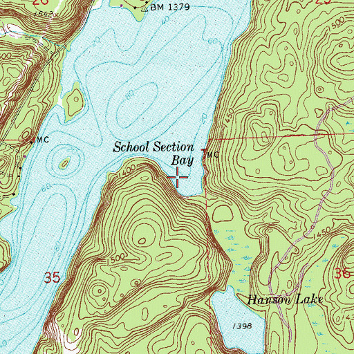 Topographic Map of School Section Bay, MN