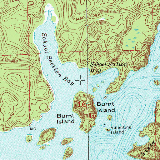 Topographic Map of School Section Bay, MN