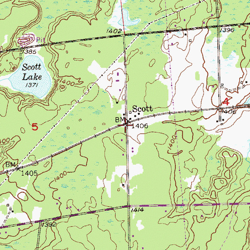 Topographic Map of Scott, MN