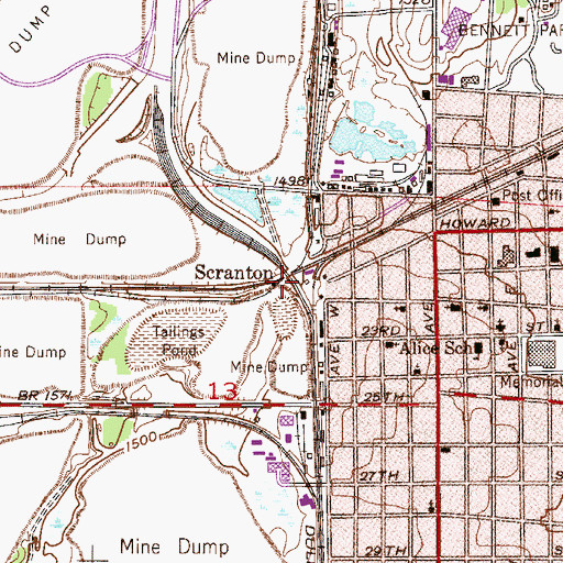 Topographic Map of Scranton, MN