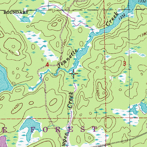 Topographic Map of Screwgee Creek, MN