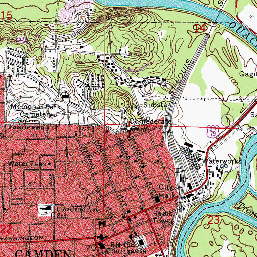 Topographic Map of Bethel African Methodist Episcopal Church, AR