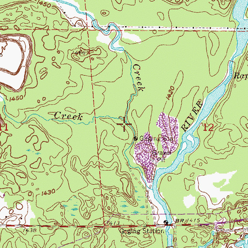 Topographic Map of Second Creek, MN