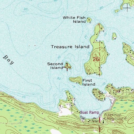 Topographic Map of Second Island, MN