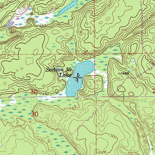 Topographic Map of Section Thirty Lake, MN