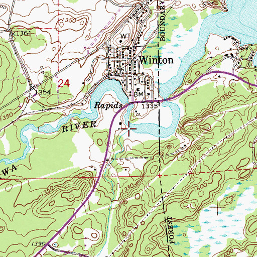 Topographic Map of Section Thirty Creek, MN