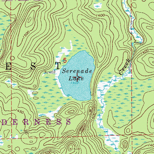 Topographic Map of Serenade Lake, MN