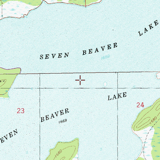 Topographic Map of Seven Beaver Lake, MN