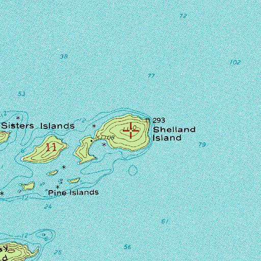 Topographic Map of Shelland Island, MN