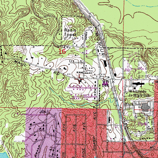 Topographic Map of Church of Christ, AR