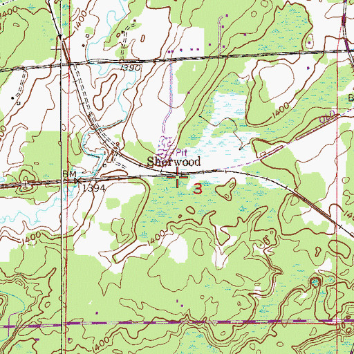 Topographic Map of Sherwood, MN