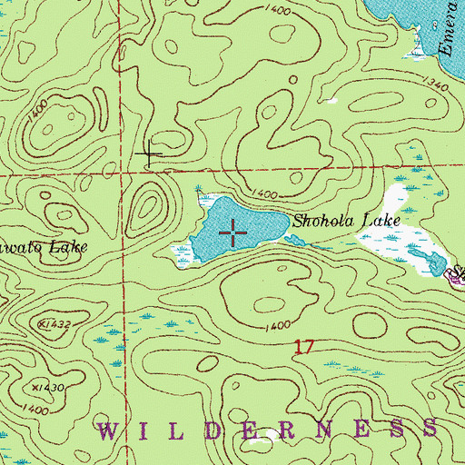 Topographic Map of Shohola Lake, MN