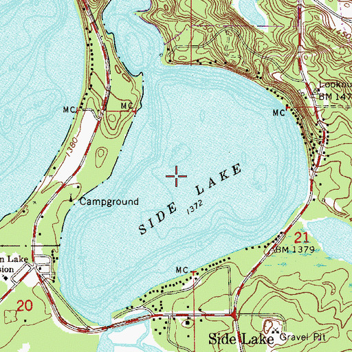 Topographic Map of Side Lake, MN