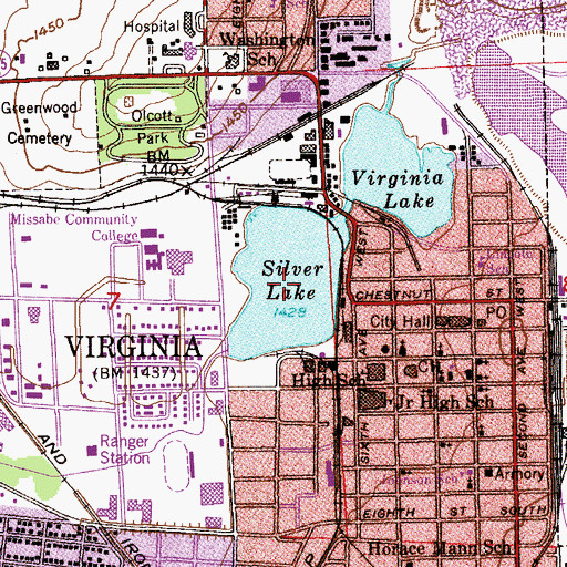 Topographic Map of Silver Lake, MN