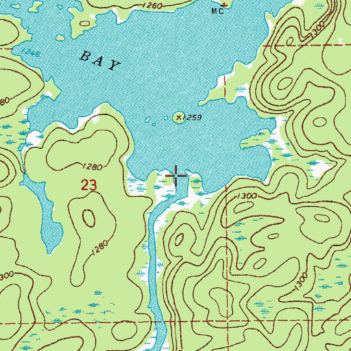 Topographic Map of Sinneeg Creek, MN