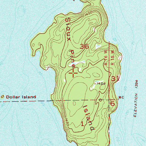 Topographic Map of Sioux Pine Island, MN