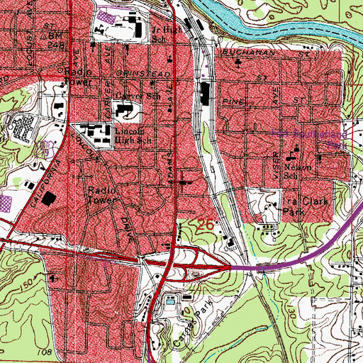Topographic Map of Church of God in Christ, AR