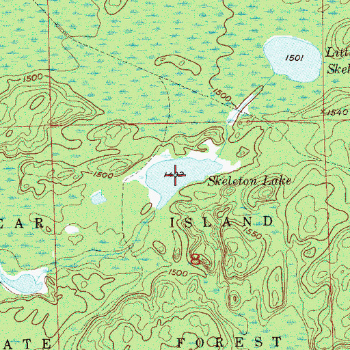Topographic Map of Skeleton Lake, MN
