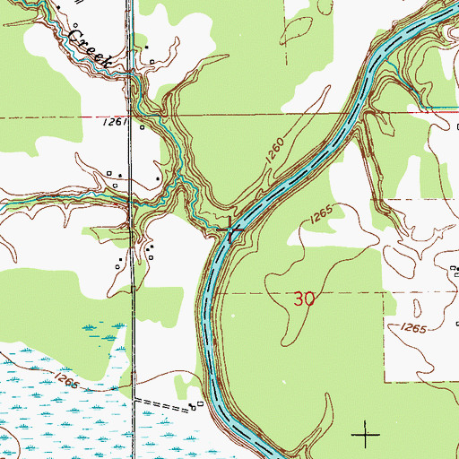Topographic Map of Skunk Creek, MN