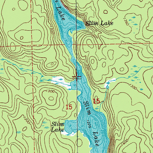 Topographic Map of Slim Lake, MN