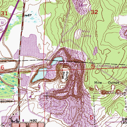 Topographic Map of Sliver Mine, MN