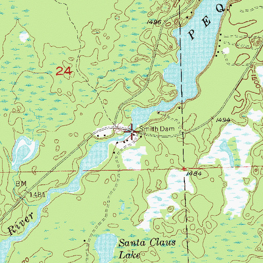 Topographic Map of Smith Dam, MN
