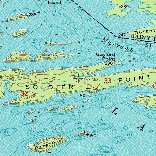 Topographic Map of Soldier Point, MN