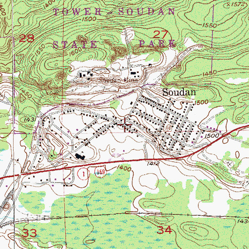 Topographic Map of Soudan, MN