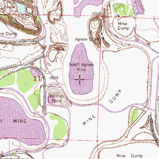 Topographic Map of South Agnew Mine, MN