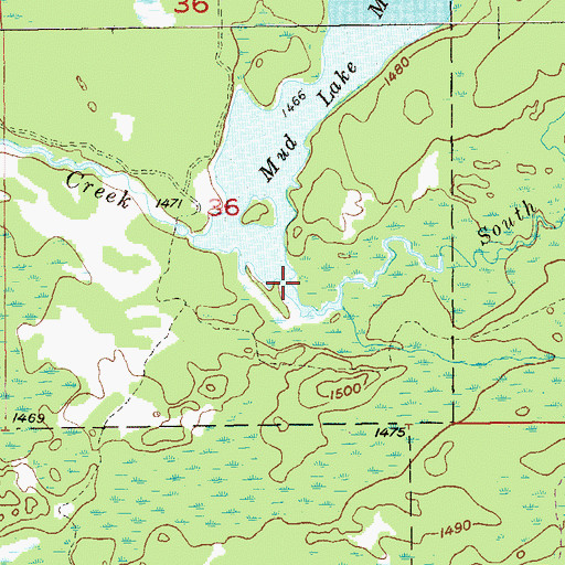 Topographic Map of South Branch Mud Creek, MN