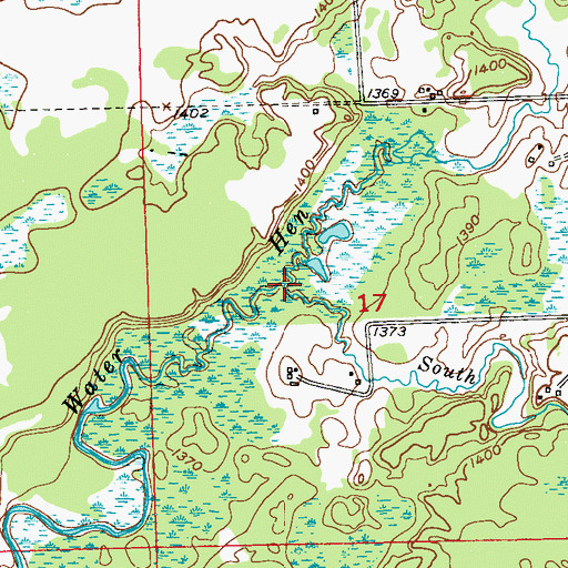Topographic Map of South Branch Water Hen Creek, MN